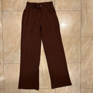 Fleece Lined Soft Stretchy Brown Pants with 2 Side Pockets